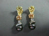 ANTIQUE .24CT DIAMOND 14KT TRI TONE GOLD & TAHITIAN PEARL HANGING EARRINGS #5132