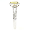 1.04CT WHITE & FANCY YELLOW DIAMOND 18KT 2 TONE GOLD PEAR SHAPE ENGAGEMENT RING