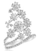 ESTATE LARGE 1.79CT DIAMOND 18KT WHITE GOLD 3D MULTI FLOWER LOVE RING