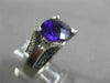 ESTATE LARGE 5.59CT DIAMOND & AAA EXTRA FACET AMETHSYT 18KT WHITE GOLD OVAL RING