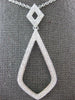 ESTATE LARGE .39CT DIAMOND 18KT WHITE GOLD 3D TEAR DROP DOUBLE ROW FUN PENDANT