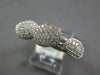 ESTATE LARGE 1.30CT DIAMOND 14KT WHITE GOLD 3D CLASSIC OVAL CRISS CROSS FUN RING