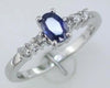 .64CT DIAMOND & AAA SAPPHIRE 14KT WHITE GOLD OVAL & ROUND FRIENDSHIP LOVE RING