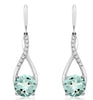 2.40CT DIAMOND & AAA AQUAMARINE 14KT WHITE GOLD INFINITY LOVE HANGING EARRINGS