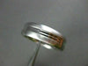 ESTATE WIDE 14KT WHITE GOLD SOLID MATTE & SHINY LOOK MENS WEDDING RING #1321