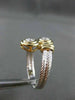ESTATE WIDE .30CT DIAMOND 14KT WHITE & YELLOW GOLD DOUBLE TWIST GOLD RING #20744