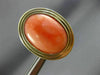 ESTATE LARGE AAA CORAL 14KT YELLOW GOLD 3D CLASSIC OVAL CLIP ON EARRINGS #25882