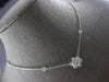 ESTATE LARGE 2.16CT DIAMOND 14K WHITE GOLD 3D FLOWER BY THE YARD NECKLACE #27937