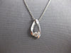 ESTATE .25CT DIAMOND 14K WHITE GOLD 3D CLASSIC SOLITAIRE LOVE FLOATING PENDANT