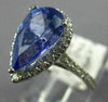 LARGE 3.36CT DIAMOND & AAA TANZANITE 14KT WHITE GOLD PEAR SHAPE ENGAGEMENT RING