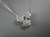 ANTIQUE 1.14CT ROUND CUT DIAMOND 14KT WHITE GOLD CLASSIC TRIPLE FLOWER PENDANT