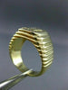 ESTATE WIDE .50CT DIAMOND 18K YELLOW GOLD RECTANGULAR GYPSY MENS RING E/F #25400