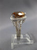 ESTATE LARGE 9.10CT DIAMOND & AAA SMOKEY TOPAZ 14KT WHITE GOLD TRILLION FUN RING