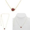 LARGE 1.77CT DIAMOND & AAA RUBY 18K YELLOW GOLD PEAR SHAPE & ROUND LOVE NECKLACE