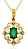 .48CT DIAMOND & AAA EMERALD 14KT YELLOW GOLD 3D OVAL & ROUND MULTI HEART PENDANT