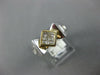 WIDE .87CT DIAMOND 14KT 2 TONE GOLD PRINCESS INVISIBLE SIDEWAY SQUARE MENS RING