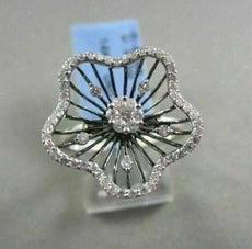 ESTATE WIDE FLOWER 14KT WHITE AND BLACK GOLD .50CT DIAMOND RING AMAZING!!!!!!!!!