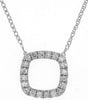 ESTATE .15CT DIAMOND 14KT WHITE GOLD 3D CLASSIC OPEN SQUARE FUN NECKLACE