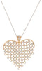 LARGE 1.55CT DIAMOND 18K ROSE GOLD 3D FLEXIBLE HEART SHAPE LOVE FLOATING PENDANT