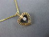 ESTATE .02 ROUND DIAMOND 14KT YELLOW GOLD SOLITAIRE HEART FLOATING PENDANT#1094