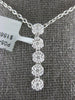 ESTATE 0.48CT DIAMOND 18KT WHITE GOLD MULTI FLOWER JOURNEY LOVE FLOATING PENDANT