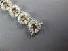 5.05CT WHITE & MOCHA DIAMOND 18K WHITE GOLD 3D MULTI FLOWER LOVE TENNIS BRACELET