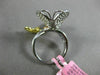 ESTATE LARGE .94CT MULTI COLOR DIAMOND 18K TRI COLOR GOLD 3D BUTTERFLY LOVE RING