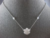 ESTATE LARGE 2.16CT DIAMOND 14K WHITE GOLD 3D FLOWER BY THE YARD NECKLACE #27937
