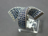 ESTATE EXTRA LARGE 3.07CT DIAMOND & AAA SAPPHIRE 18KT WHITE GOLD LOVE KNOT RING
