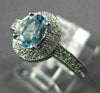 ESTATE 1.03CT DIAMOND & AAA AQUAMARINE 14KT WHITE GOLD FILIGREE ENGAGEMENT RING