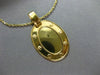 ESTATE 18KT YELLOW GOLD 3D OVAL ENGRAVEABLE FLOATING PENDANT & CHAIN #24998