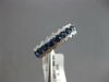 1.09CT DIAMOND & AAA SAPPHIRE 14KT WHITE GOLD 3D 3 ROW CLASSIC ANNIVERSARY RING