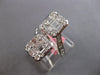 EXTRA LARGE 3.06CT DIAMOND 18KT WHITE GOLD ROUND & BAGUETTE DOUBLE SQUARE RING