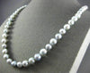 ESTATE LONG 14KT WHITE GOLD AAA GRAY TAHITIAN PEARL 3D FILIGREE NECKLACE #26602