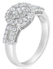.81CT DIAMOND 14KT WHITE GOLD 3D ROUND CLASSIC CLUSTER HALO FRIENDSHIP FUN RING