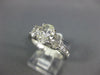 LARGE 2.04CT DIAMOND 14KT WHITE GOLD OVAL & ROUND 3 STONE ENGAGEMENT RING #1844