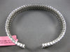 EXTRA LARGE 14.15CT DIAMOND 18KT WHITE GOLD 3 ROW FLEXIBLE CUFF BANGLE BRACELET