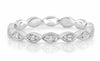 .06CT DIAMOND 18K WHITE GOLD ROUND MARQUISE SHAPE SEMI ETERNITY ANNIVERSARY RING