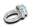 EXTRA LARGE 8.48CT DIAMOND & AAA PARAIBA TOURMALINE 18K 2 TONE GOLD 3D HALO RING