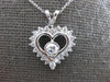ESTATE .58CT DIAMOND 14KT WHITE GOLD CLASSIC SOLITAIRE HEART LOVE PENDANT 26888