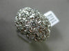 ESTATE EXTRA LARGE .10CT DIAMOND 14KT WHITE GOLD 3D MATTE & SHINY FLOWER RING