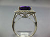 ESTATE LARGE 3.14CT DIAMOND & AAA AMETHYST 14KT WHITE GOLD 3D TRILLION HALO RING