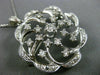 ANTIQUE LARGE 1.70CT OLD MINE DIAMOND 14KT WHITE GOLD FLOWER PIN PENDANT #23380
