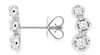 ESTATE .21CT DIAMOND 14KT WHITE GOLD 3 STONE PAST PRESENT FUTURE STUD EARRINGS