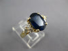 3CT DIAMOND & AAA SAPPHIRE 14K YELLOW GOLD OVAL TRIANGULAR ENGAGEMENT RING 27324