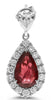 LARGE 3.10CT DIAMOND & RUBY 18KT WHITE GOLD PEAR SHAPE & ROUND HANGING EARRINGS