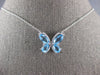 2.65CT DIAMOND & AAA BLUE TOPAZ 14KT WHITE GOLD MULTI SHAPE BUTTERFLY NECKLACE