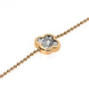 .09CT DIAMOND 18KT WHITE & ROSE GOLD 3D SOLITAIRE FLOWER ADJUSTABLE FUN BRACELET