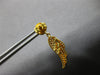 ESTATE .88CT DIAMOND 14K 2 TONE GOLD MULTI LEAF CIRCULAR HANGING EARRINGS #27881