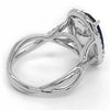 LARGE 4.60CT DIAMOND & AAA SAPPHIRE 18K WHITE GOLD CUSHION & ROUND INFINITY RING